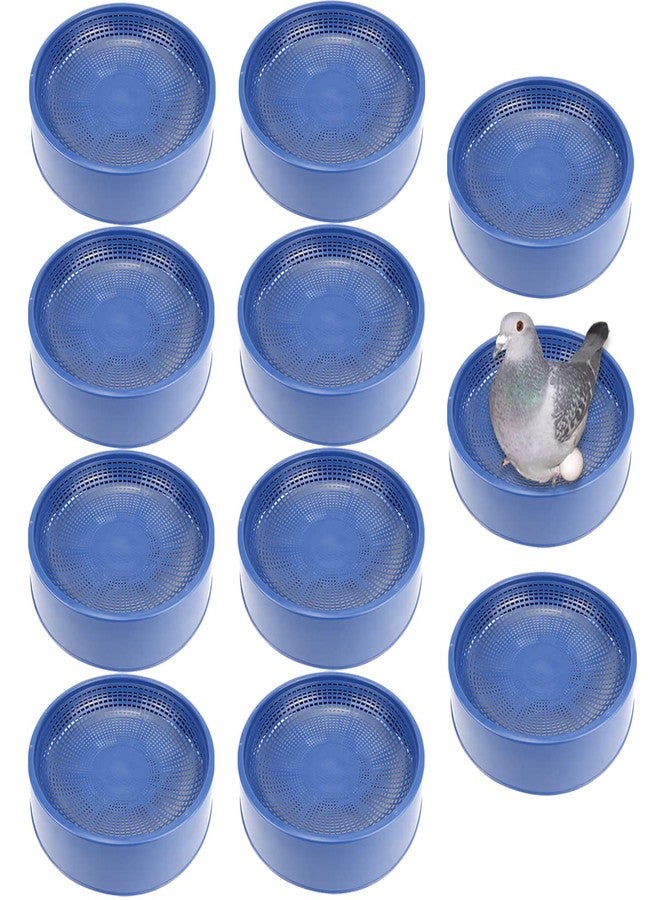 YOLUFER 10 Pcs Plastic Pigeon Nest Bird Nest Bowls Pigeon Nest Bowl Breeding Hatching Nest for Pigeons Quails Breeding Hatching (Blue) - Image 1